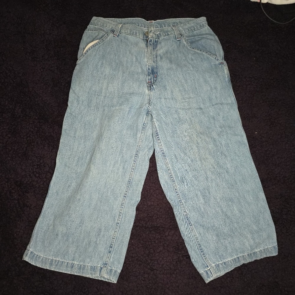 Vintage 90s Polo Ralph Lauren Carpenter Capri Jeans-Womens 8-Blue,denim,y2k